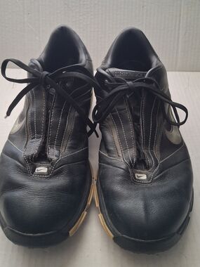 Nike Air Men's Black Leather Lace-Up Golf Shoes